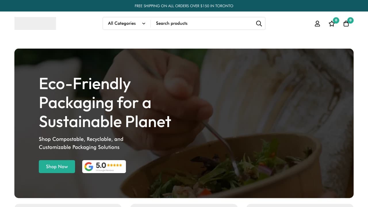 Planetize Packaging website preview